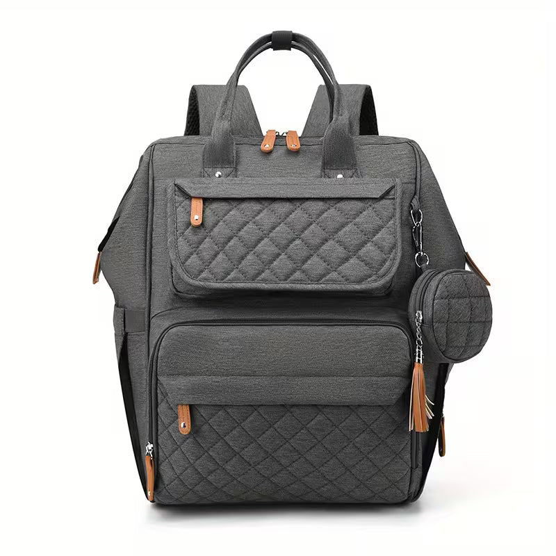 Premium Quilted Diaper Bag Backpack – Mum & Baby Organiser