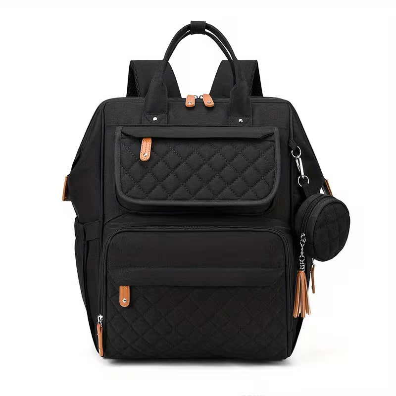 Premium Quilted Diaper Bag Backpack – Mum & Baby Organiser