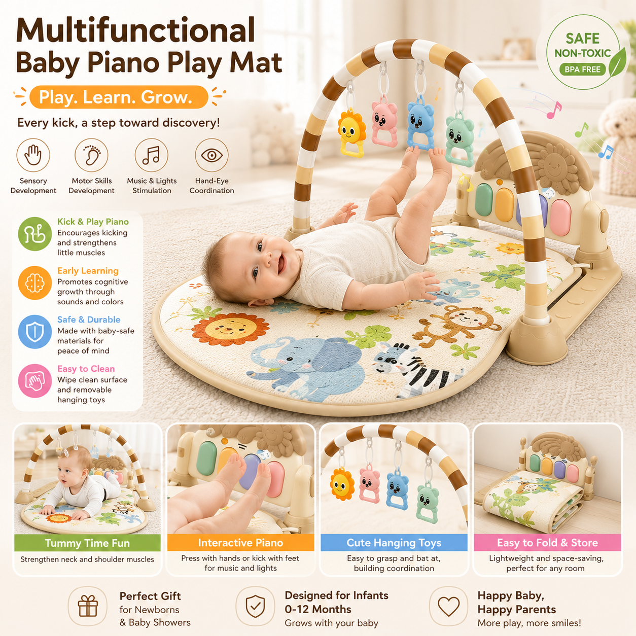 Infant And Toddler Multifunctional Foot Piano Fitness