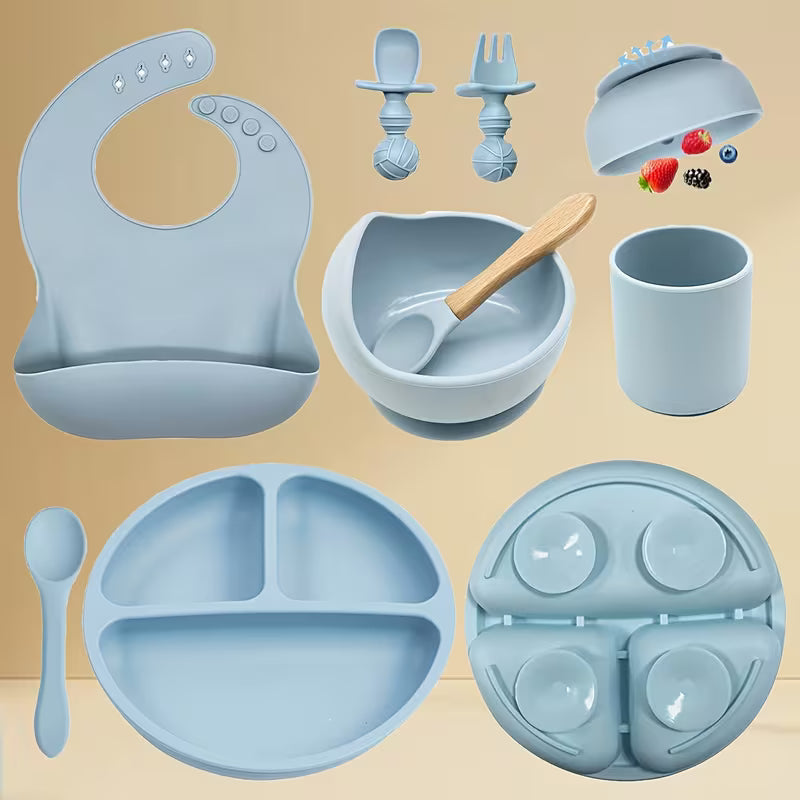 8-Piece Silicone Baby Feeding Set – Make Mealtime Easy & Mess-Free!