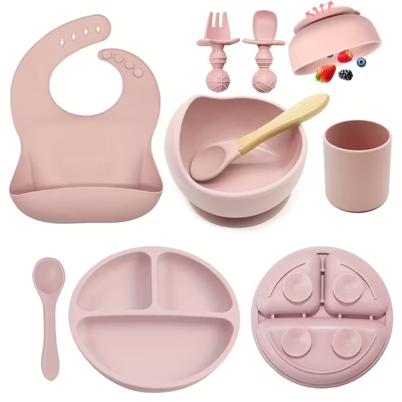 8-Piece Silicone Baby Feeding Set – Make Mealtime Easy & Mess-Free!