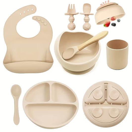 8-Piece Silicone Baby Feeding Set – Make Mealtime Easy & Mess-Free!