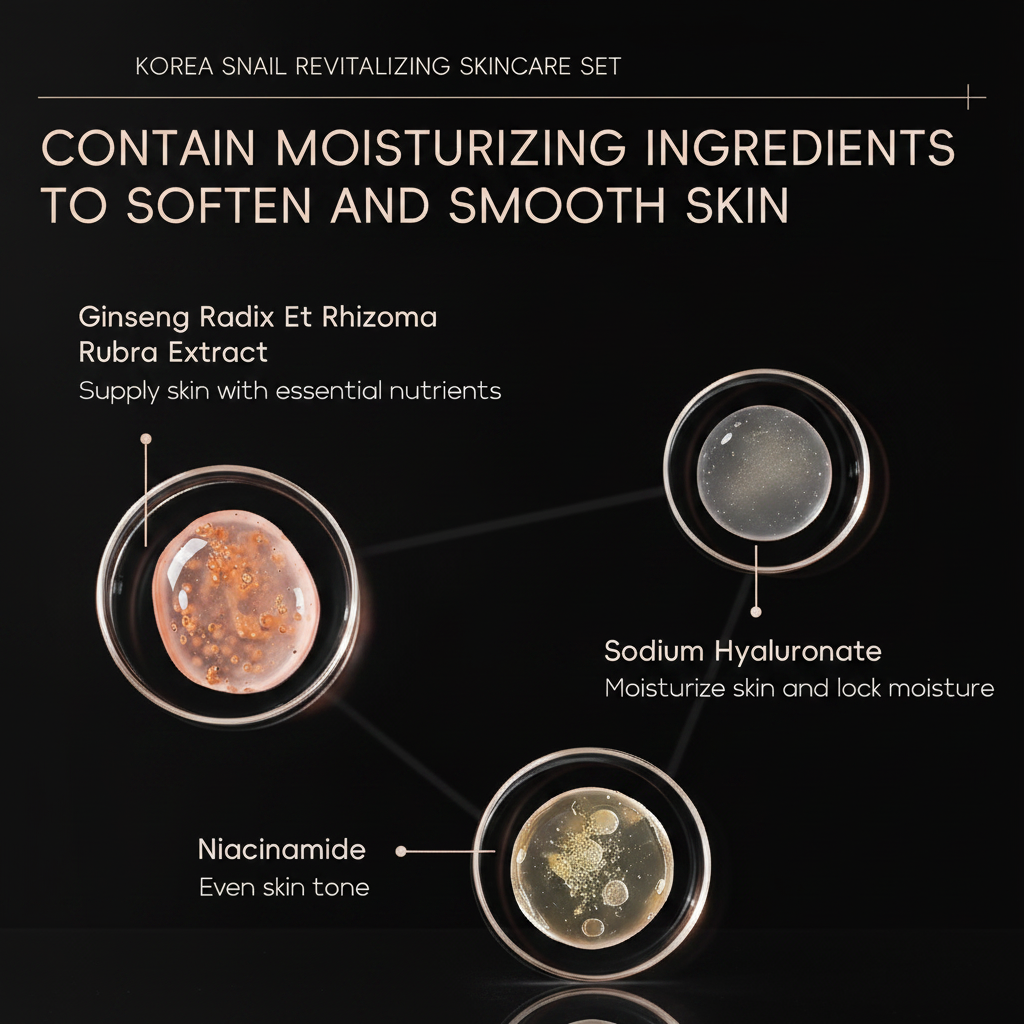 Korea Snail Skincare ingredients dark luxury editorial