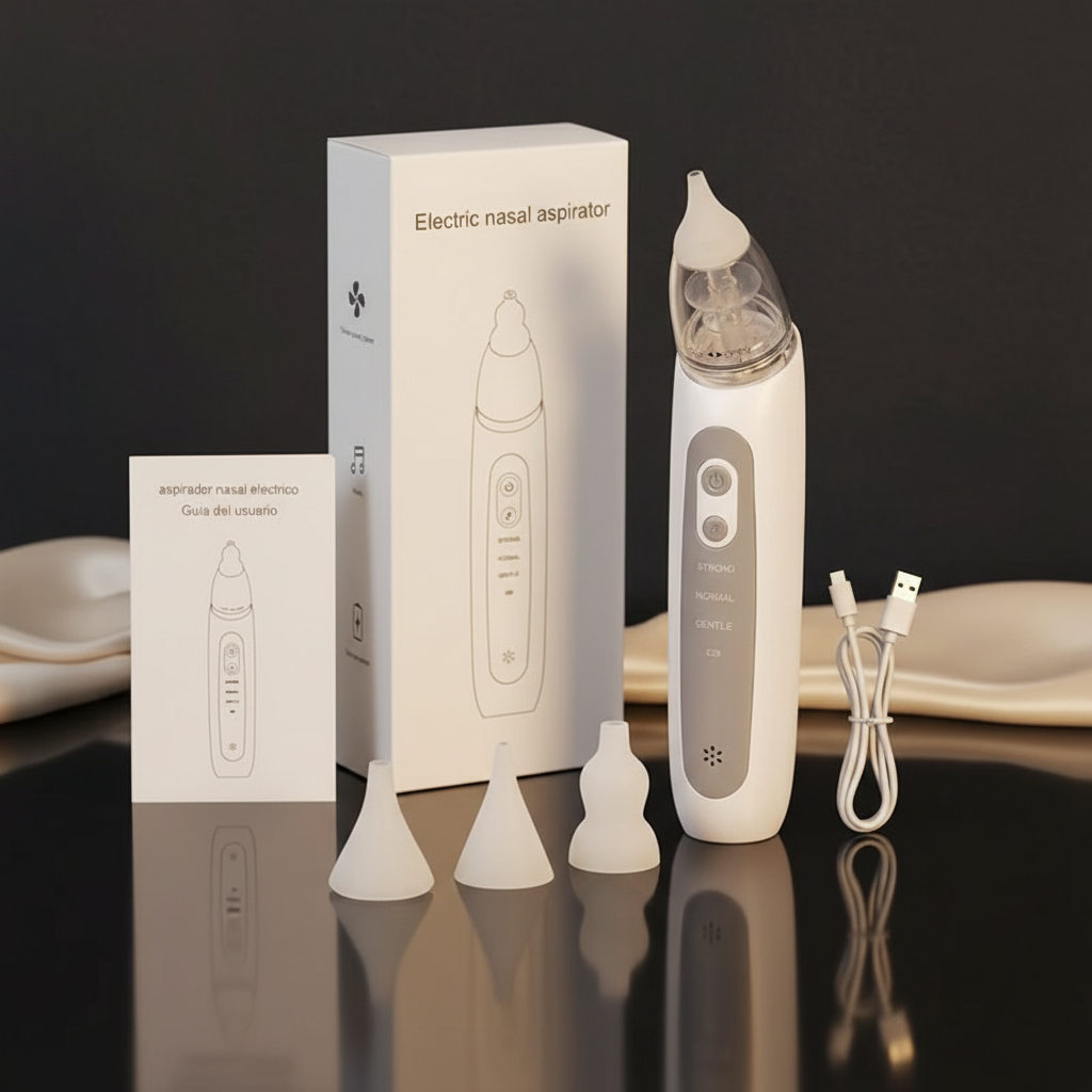 Electric Baby Nasal Aspirator - warm luxury editorial