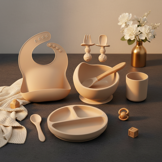 Silicone Baby Feeding Set - warm luxury editorial