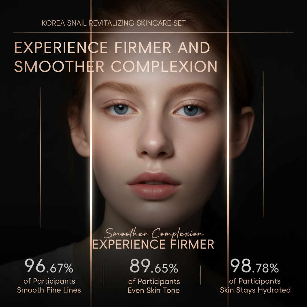 Korea Snail Skincare infographic - dark luxury editorial