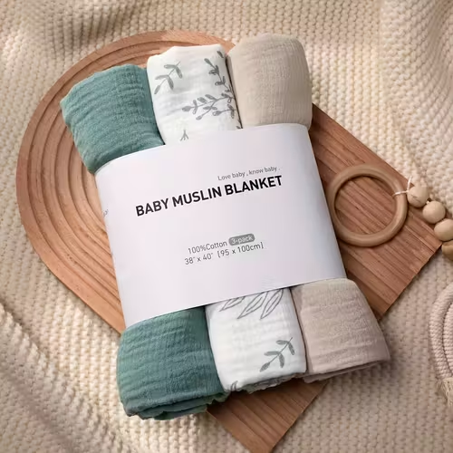 Muslin Swaddle Blanket Set 3 Pack